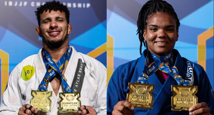 Gutemberg Pereira e Gabi Pessanha conquistam o ouro duplo no Europeu 2024.