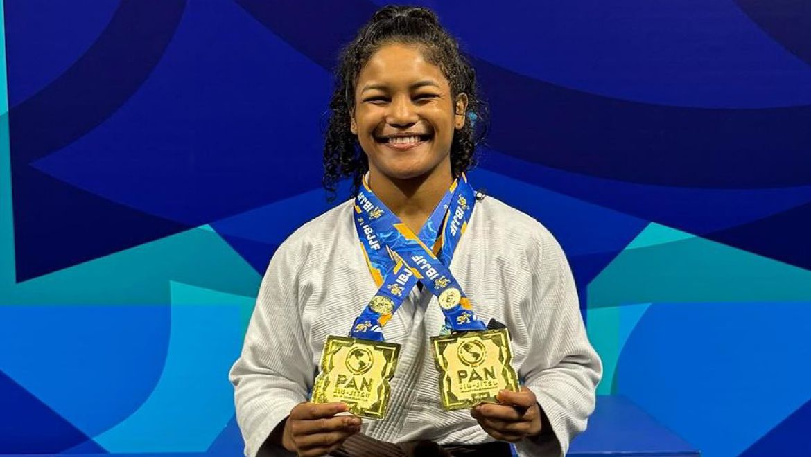 Vitoria Gabriella boletou o ouro duplo no Pan 2024. Foto: IBJJF