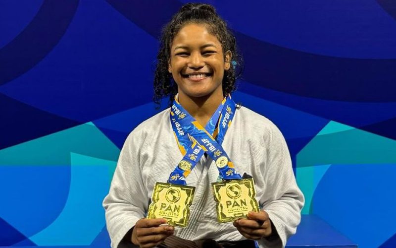 Vitoria Gabriella boletou o ouro duplo no Pan 2024. Foto: IBJJF