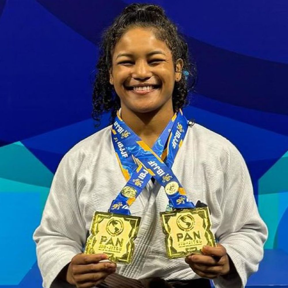 Vitoria Gabriella boletou o ouro duplo no Pan 2024. Foto: IBJJF