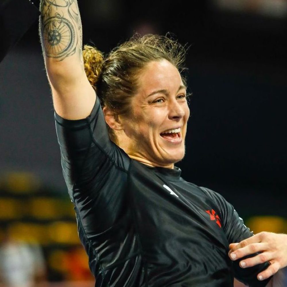 Aurelie Le Vern vibra com a vitória no Europeu Nogi. Foto: Lu Nivers Athletics